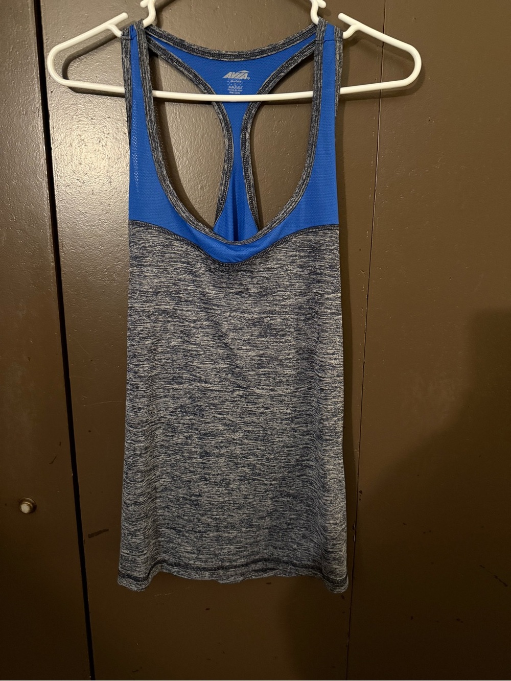 Avia Blue and Heather Gray Racerback Tank
